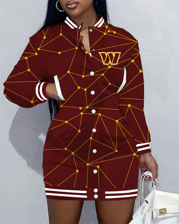 Washington Commanders Women's Button Down Jacket Dress