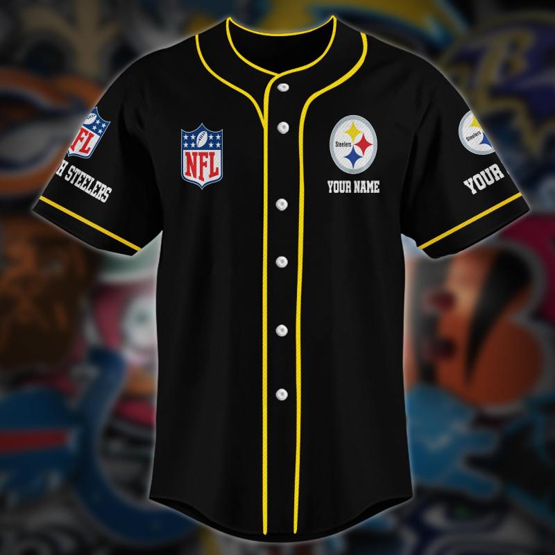 Personalized Pittsburgh Steelers Baseball Shirt