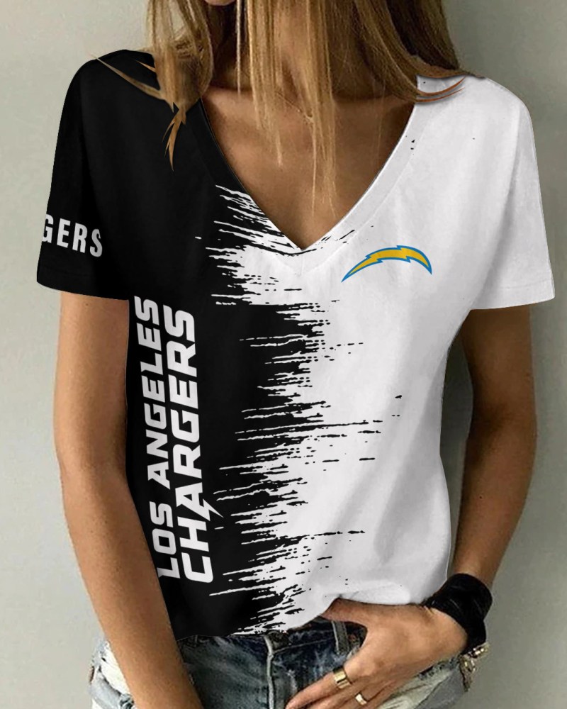 Los Angeles Chargers Summer V-Neck Women T-Shirt