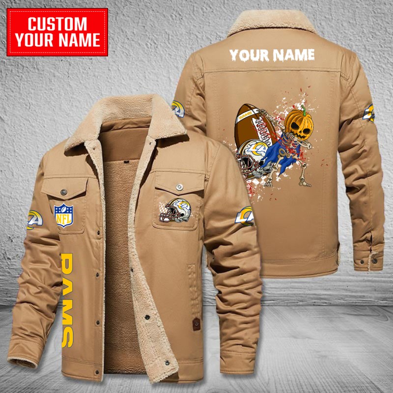 Los Angeles Rams Winter Fleece Bomber Jacket Coffee