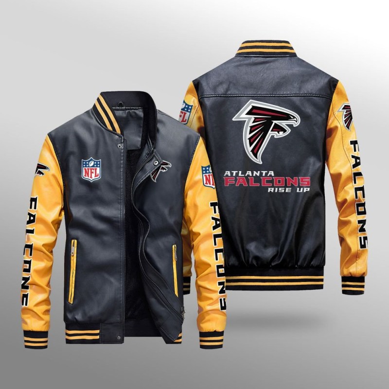 Atlanta Falcons Leather Bomber Jacket Detail