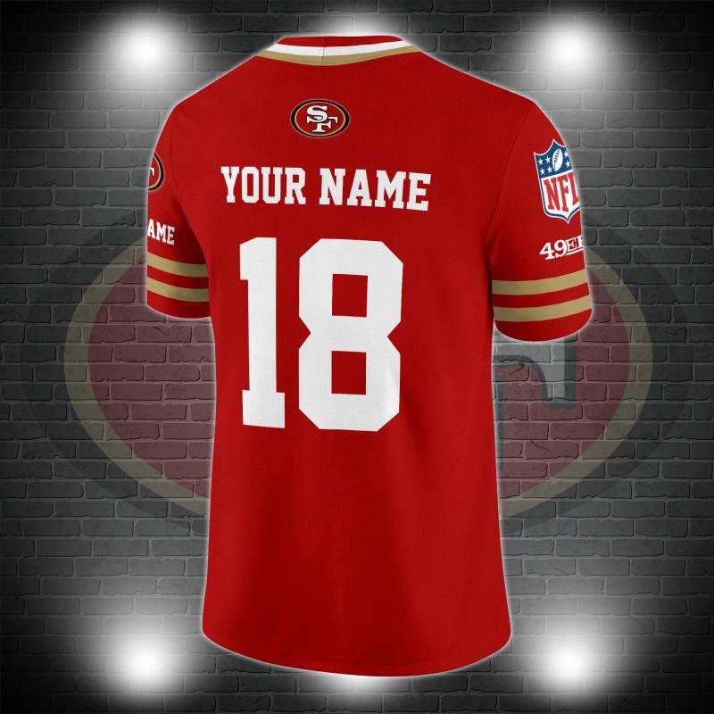 San Francisco 49ers Personalized V-neck Football Jersey - Image 3