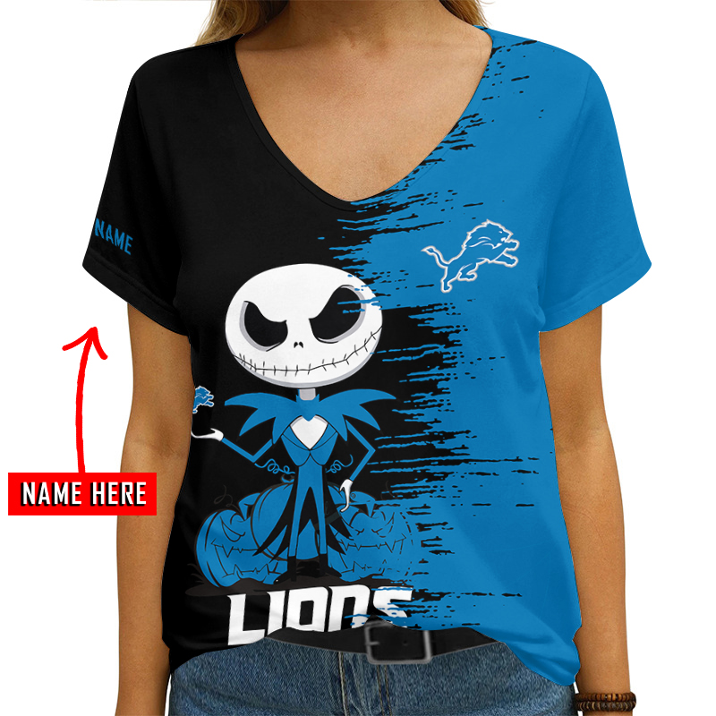 Detroit Lions Women's V-neck T-shirt - Game Day Outfit