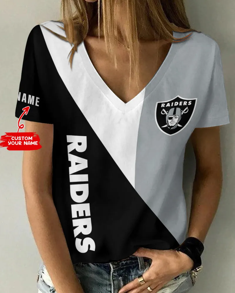 Las Vegas Raiders Personalized Summer V-neck T-shirt