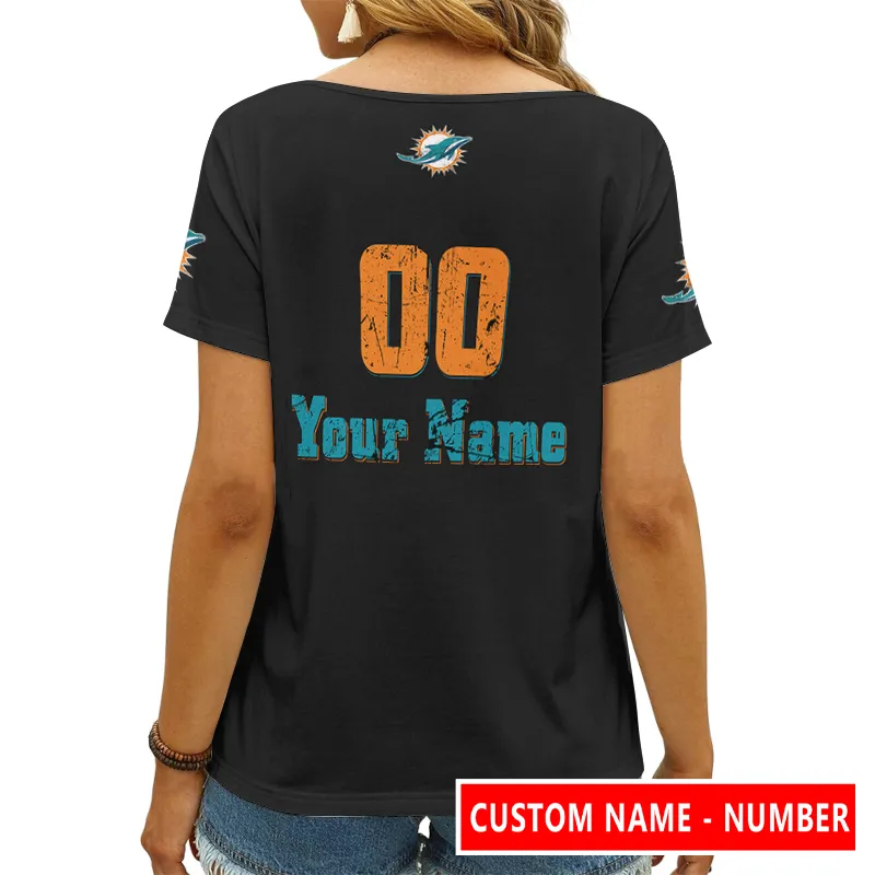 Philadelphia Eagles Personalized V-neck T-shirt - Back View
