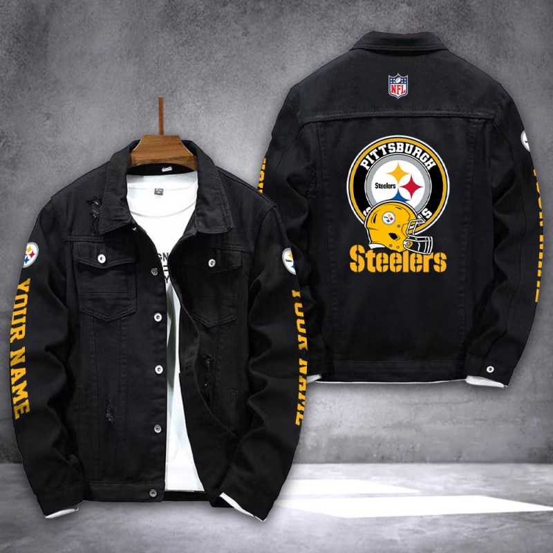 Pittsburgh Steelers Denim Jacket - Back View