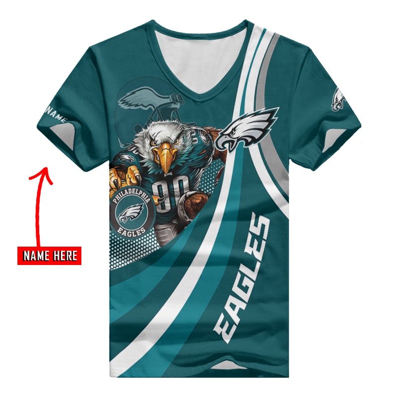 Philadelphia Eagles Women's V-neck Shirt Detail