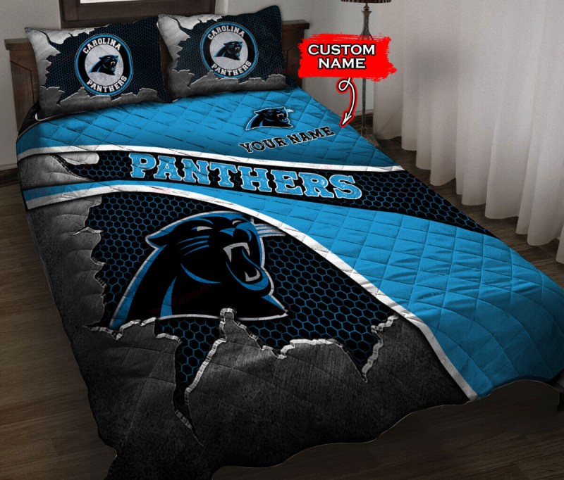 Carolina Panthers Personalized Quilt Set