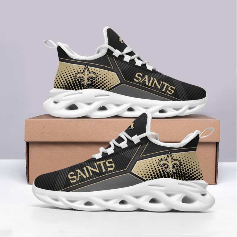 New Orleans Saints Yezy Running Sneakers Close Up