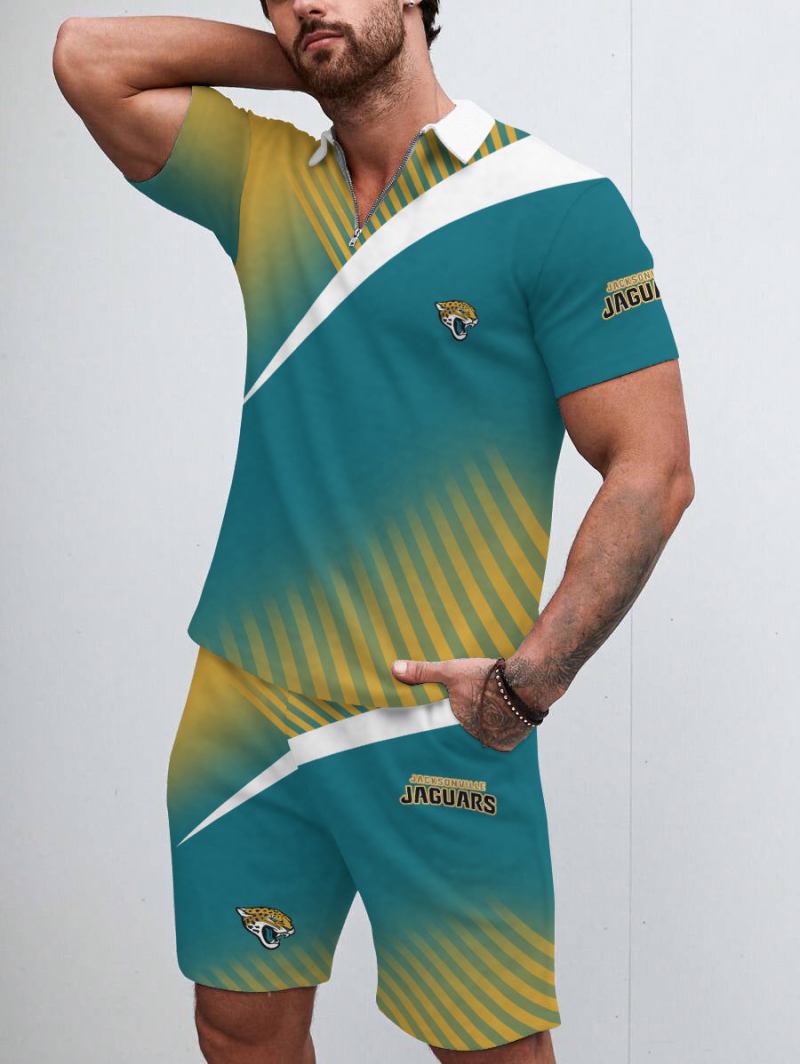 Jacksonville Jaguars Limited Edition ZIP Polo Shirt And Shorts