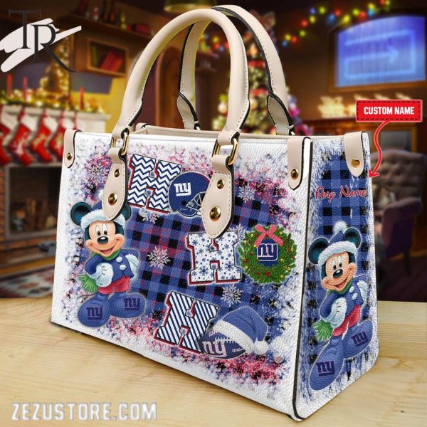 New York Giants Ho Ho Ho Christmas Leather Hand Bag