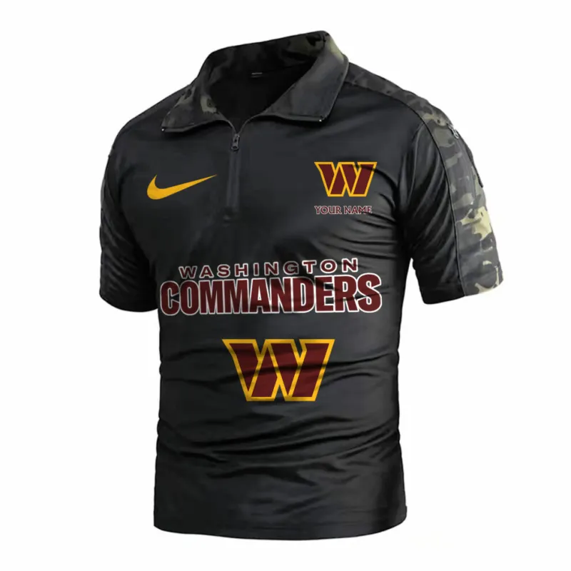 Washington Commanders Black Camo Polo Shirt