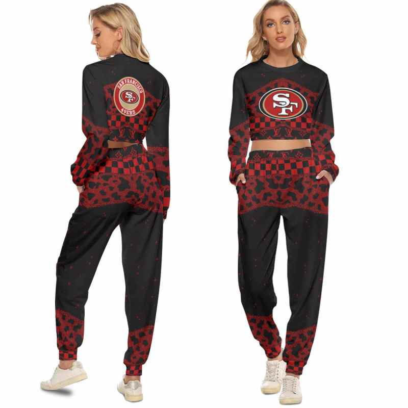 San Francisco 49ers Crop Sweatshirt Suit