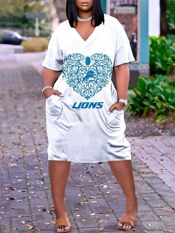 Detroit V-neck Casual Pocket Dress