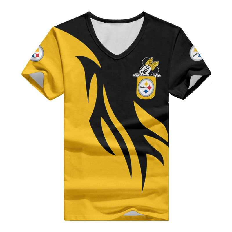 Pittsburgh Steelers Personalized V-neck T-shirt