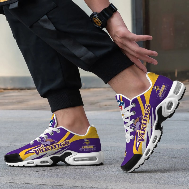 Minnesota Vikings Personalized Plus T-N Youth Sneakers - Top View