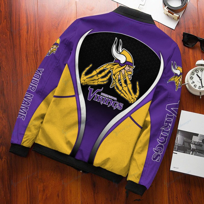 Minnesota Vikings Personalized Bomber Jacket Side
