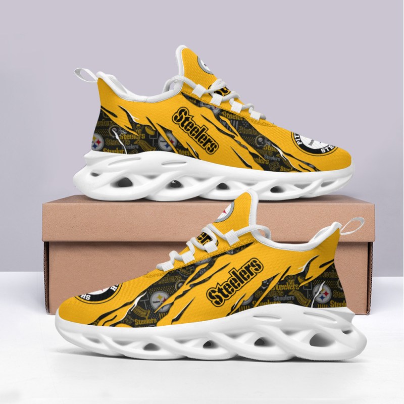 Pittsburgh Steelers Yezy Running Sneakers Front View