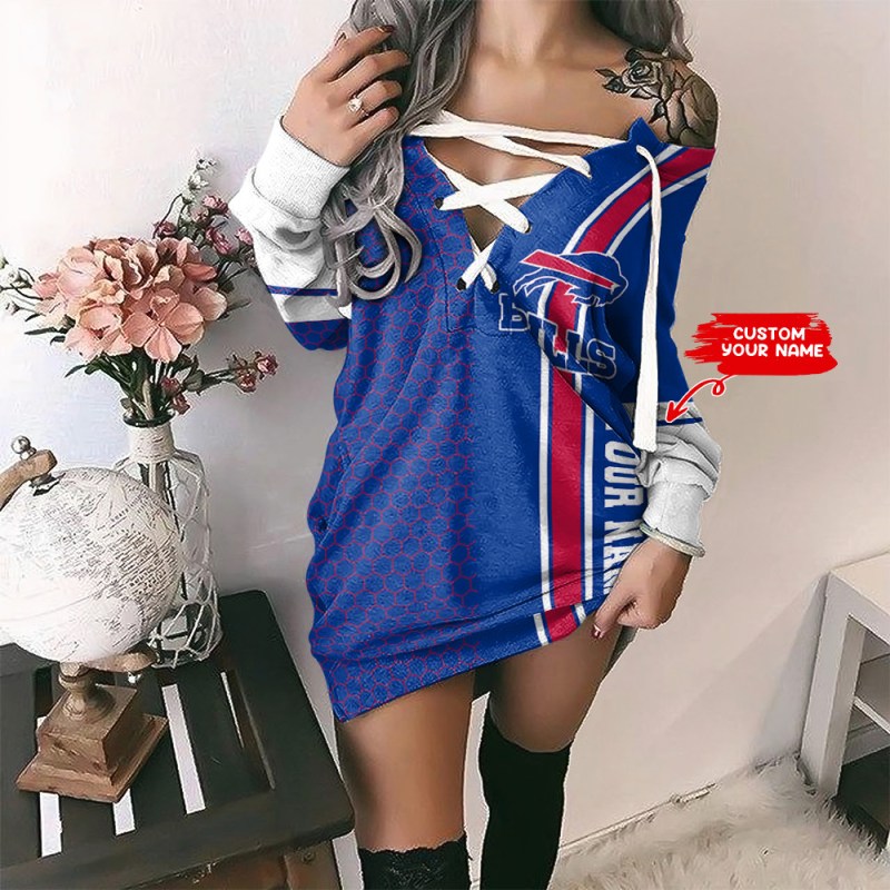 Buffalo Bills Personalized Lace-Up Sweatshirt