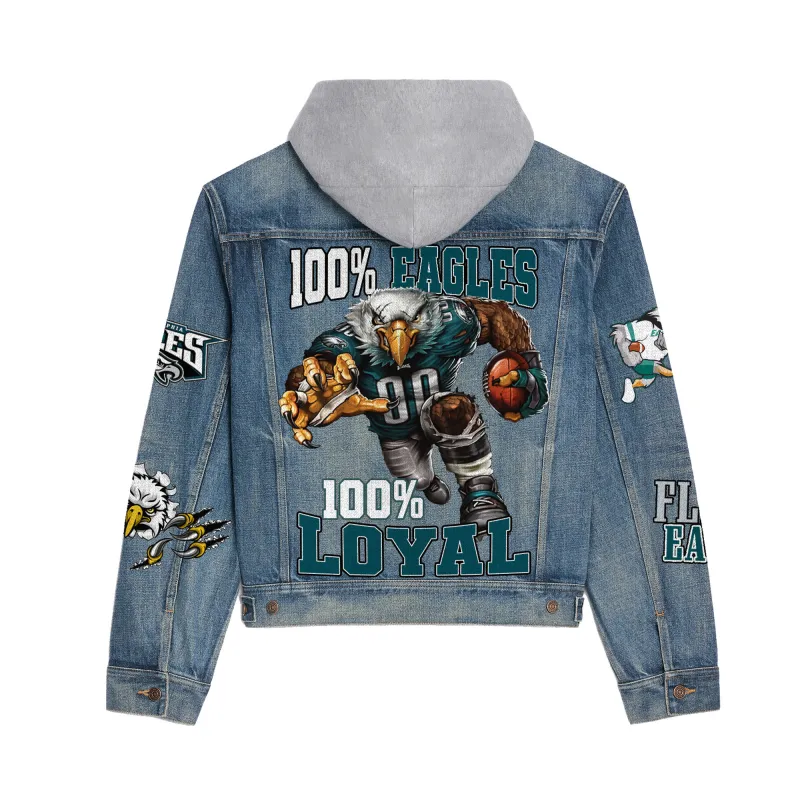 Philadelphia Eagles Hooded Denim Jacket Image 2