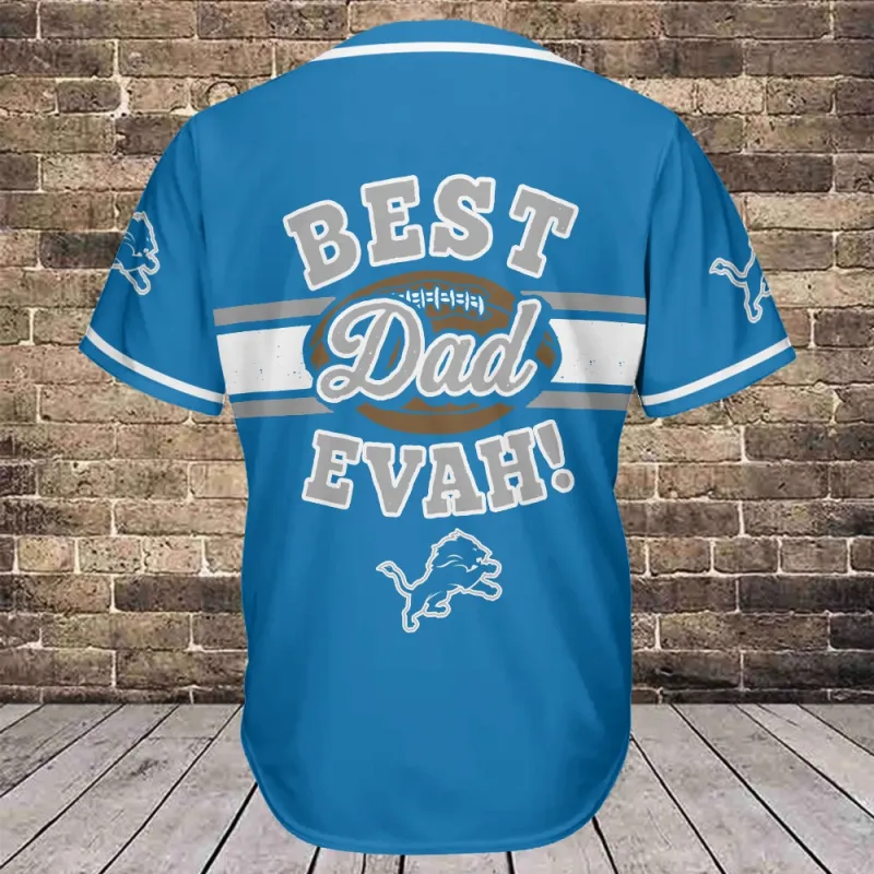 Detroit Lions Baseball Jersey Back View