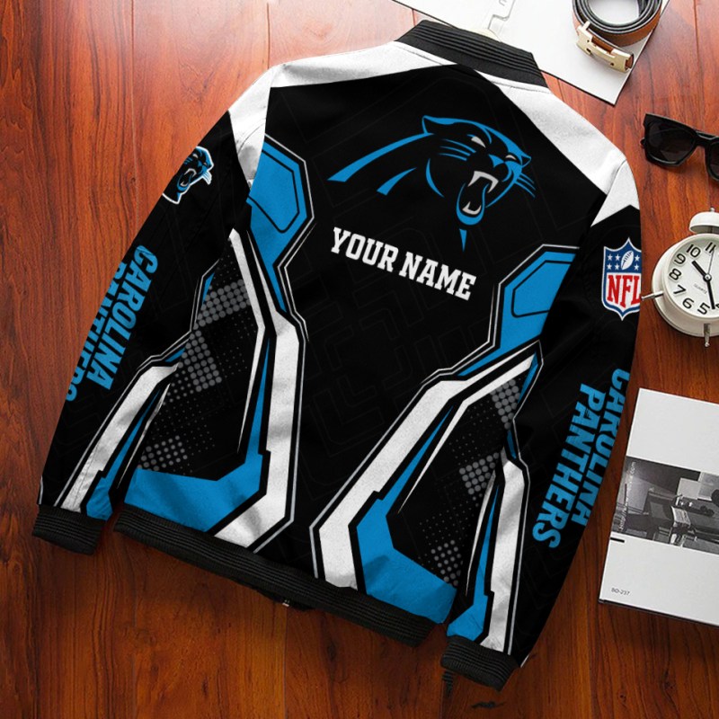 Carolina Panthers Bomber Jacket Back View