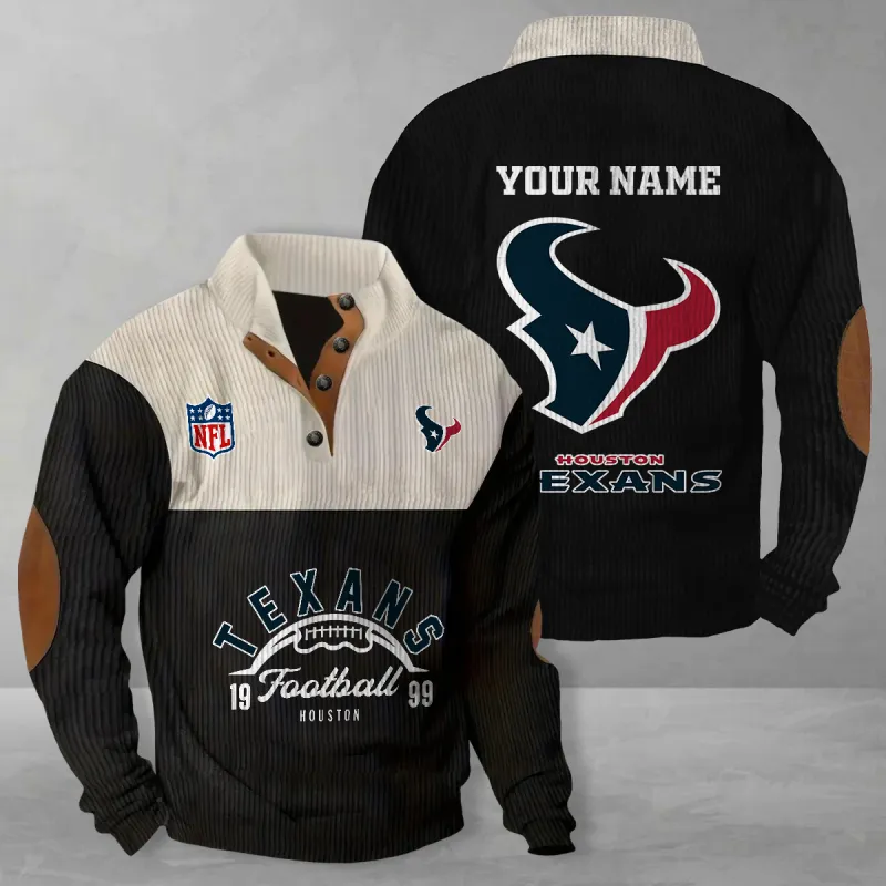 Houston Texans Colorful Stand Collar Sweatshirt - Black