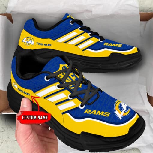 Los Angeles Rams Personalized Chunky Sneakers Back View