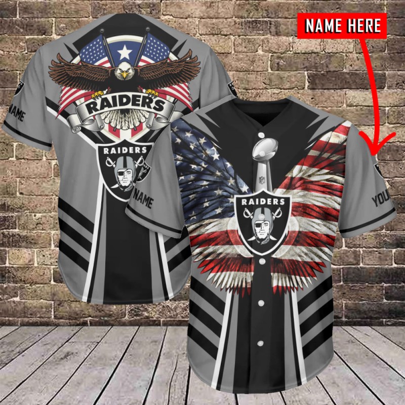 Las Vegas Raiders Personalized Baseball Jersey