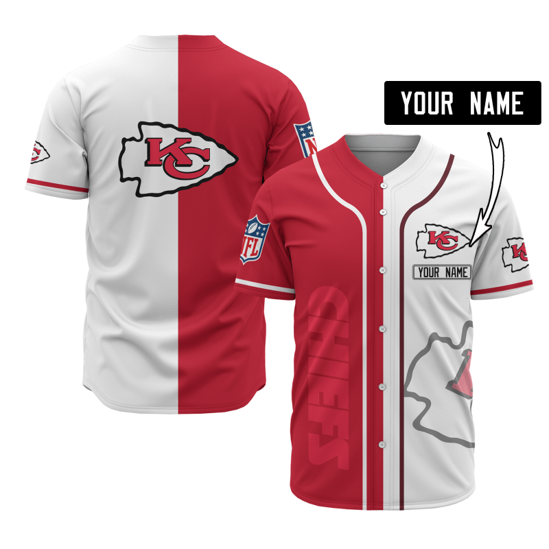 Kansas City Chiefs Personalized Baseball Jersey