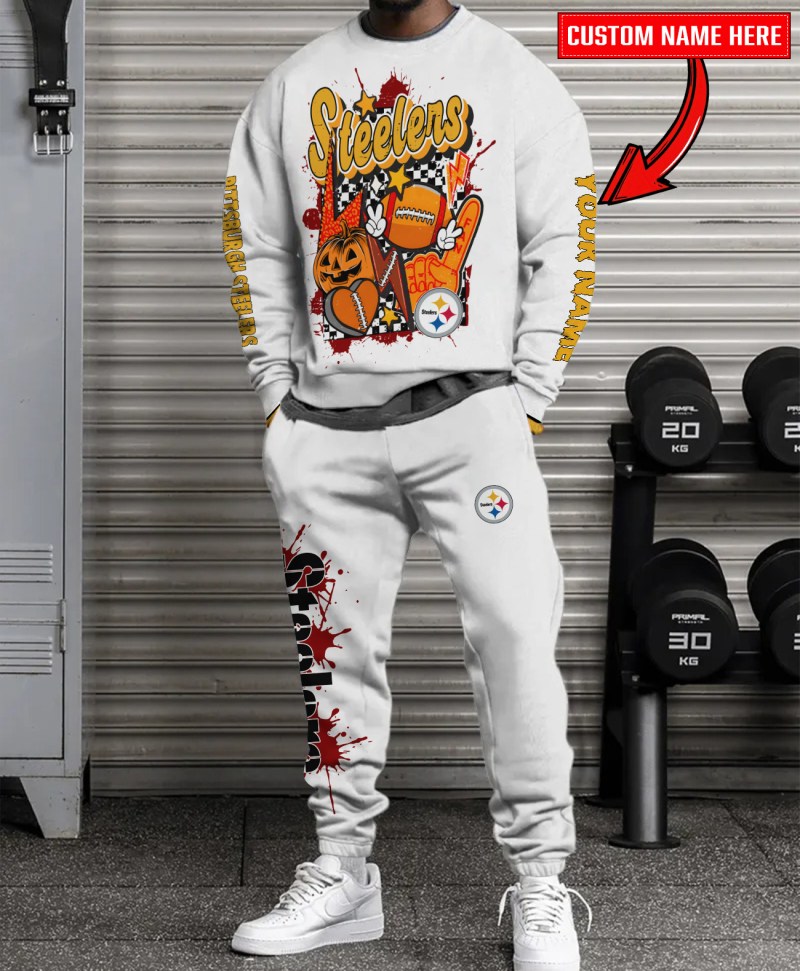 Pittsburgh Steelers Halloween Sweatshirt and Sweatpants Set