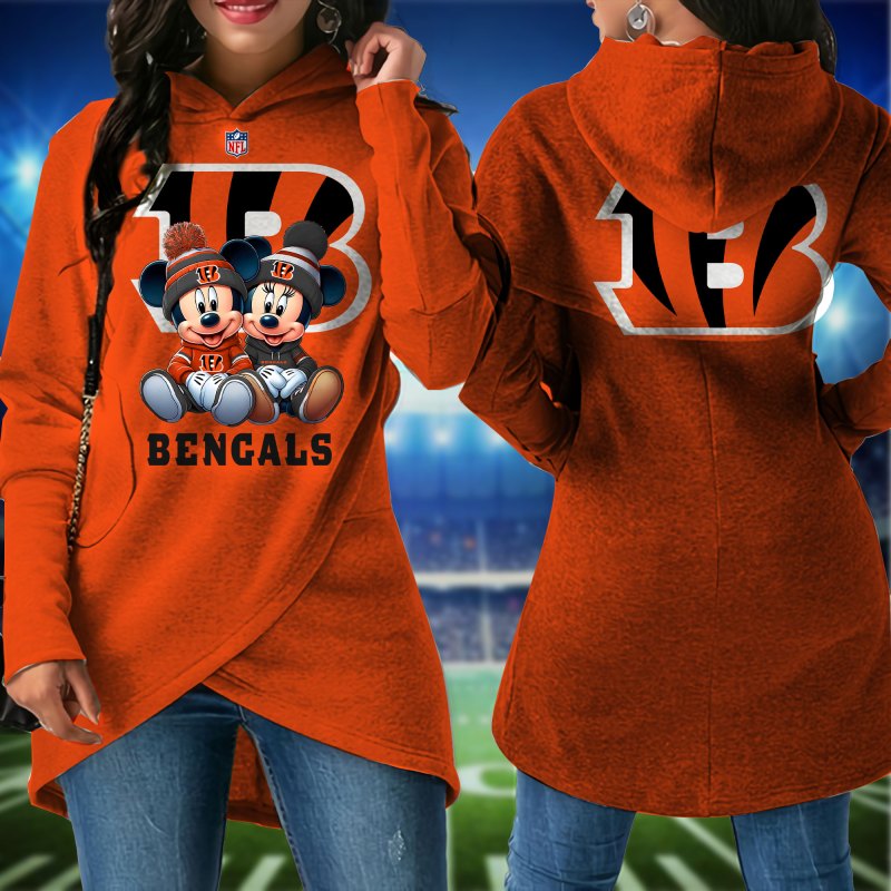 Cincinnati Bengals Women Irregular Hoodie