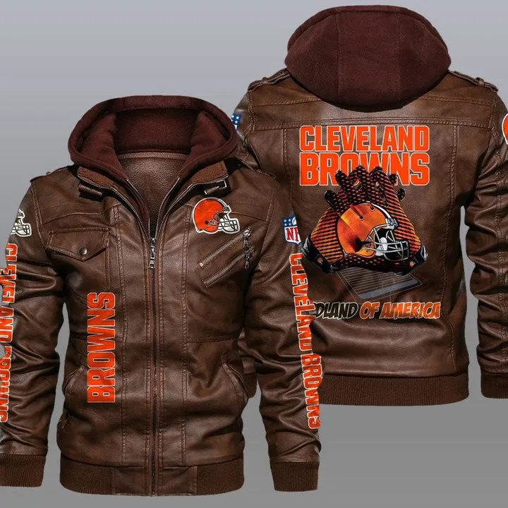 Cleveland Browns Leather Jacket Back View