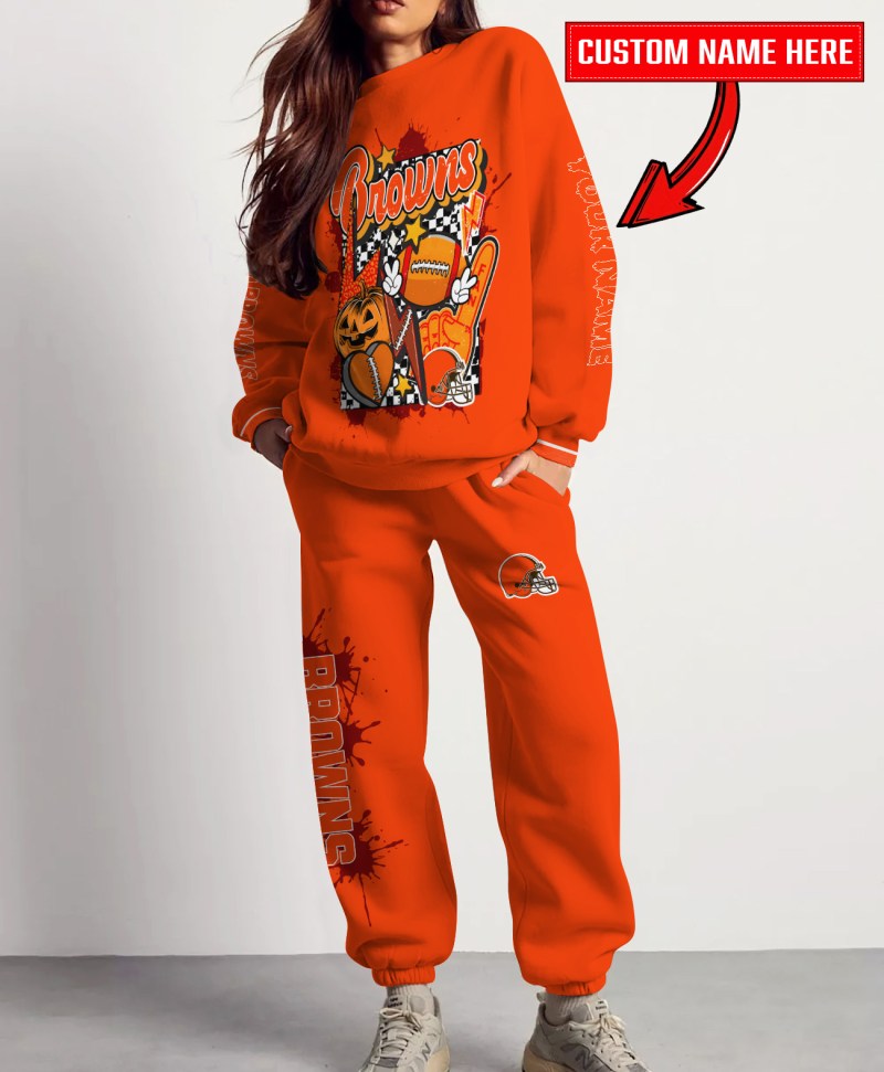 Cleveland Browns Halloween Collection Sweatshirt and Sweatpants Set