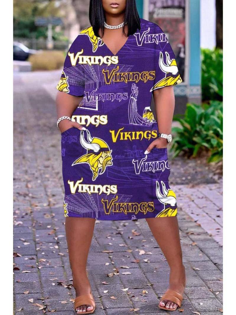 Minnesota Vikings V-neck Dress