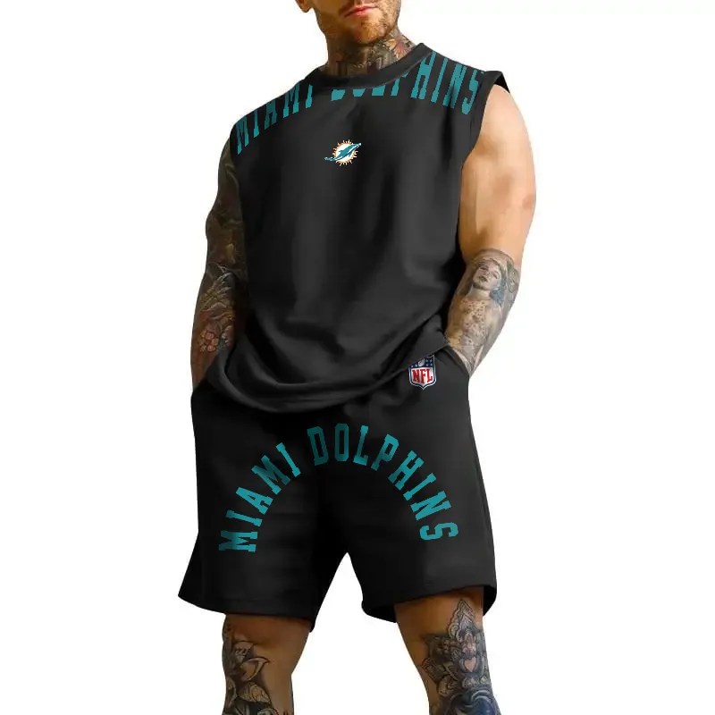 Miami Dolphins Combo Jersey Tank Top and Shorts - Image 1
