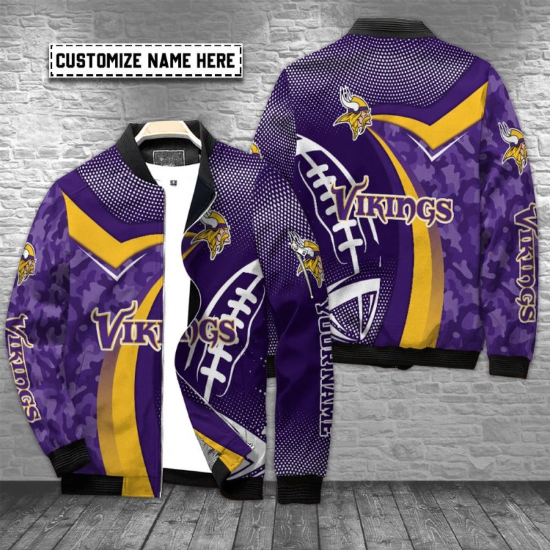 Minnesota Vikings Personalized Bomber Jacket