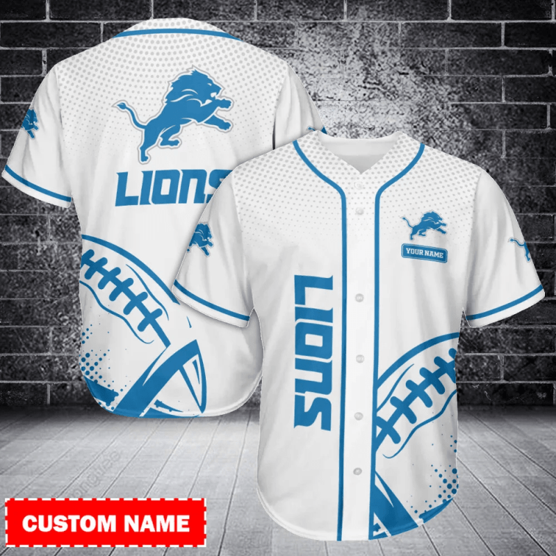 Detroit Lions Personalized Baseball Jersey