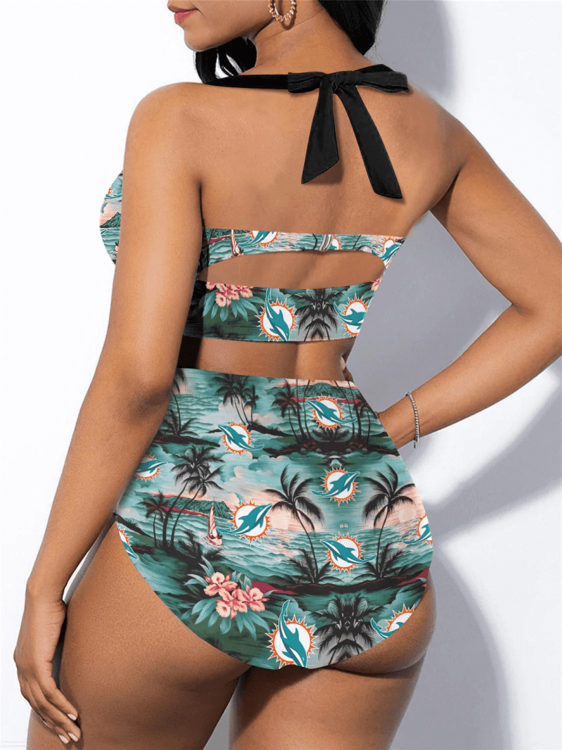 Miami Dolphins Sexy Print Bikini Swimsuit