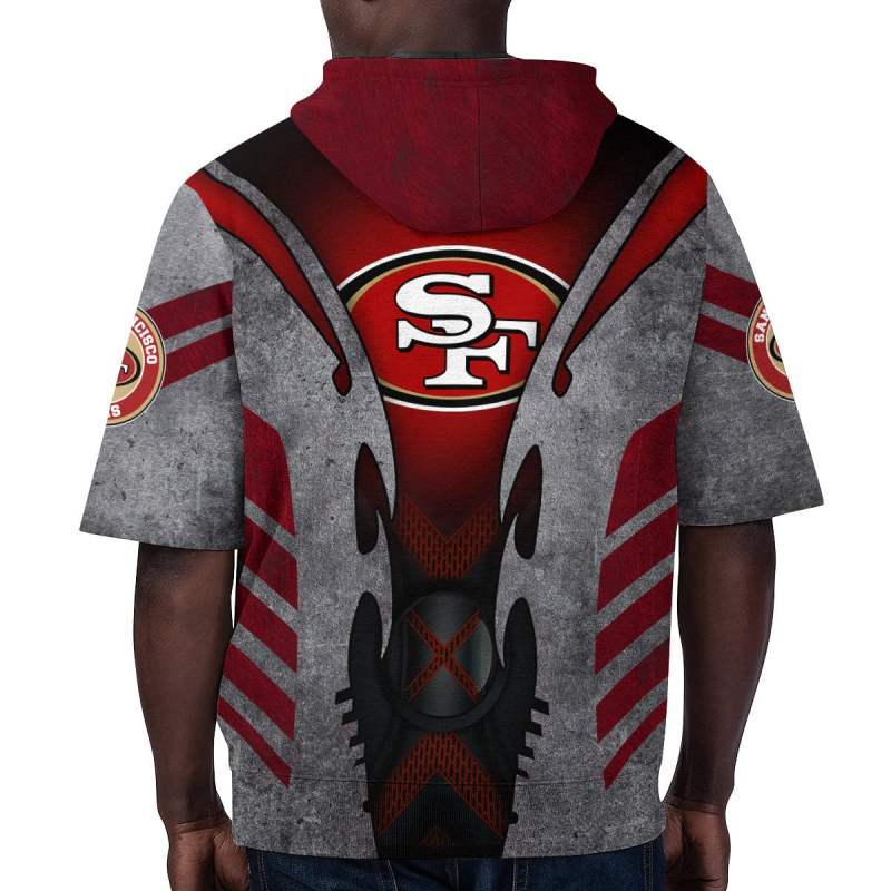 San Francisco 49ers Short Sleeve Hoodie Front View