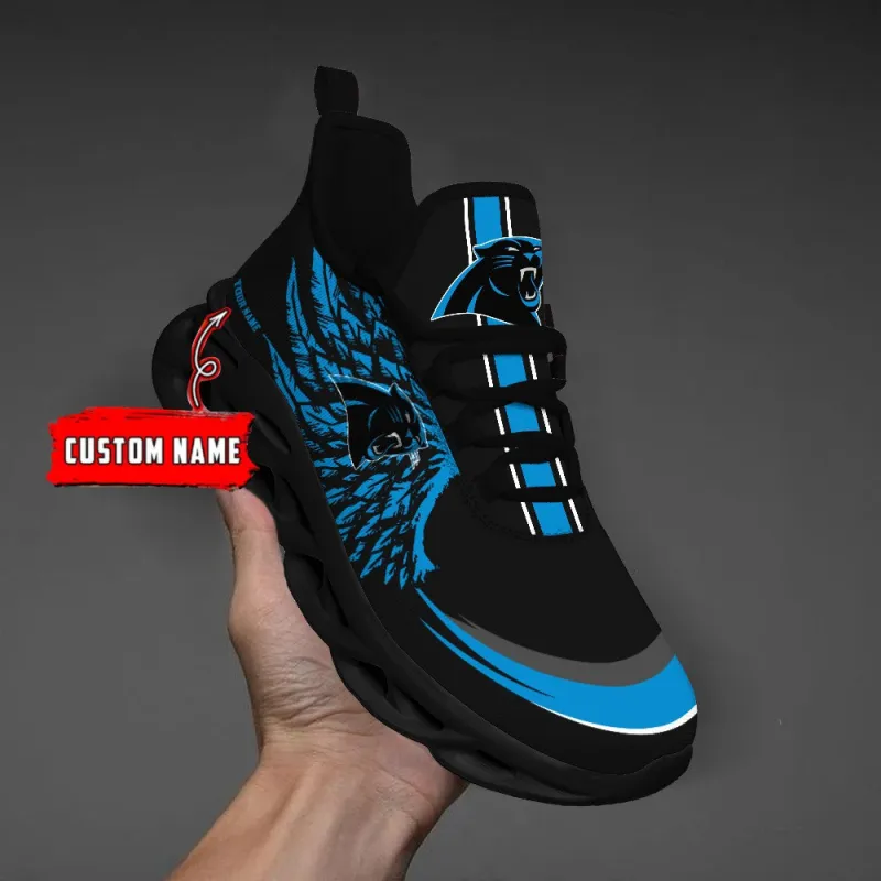 Carolina Panthers Personalized Yezy Running Sneakers