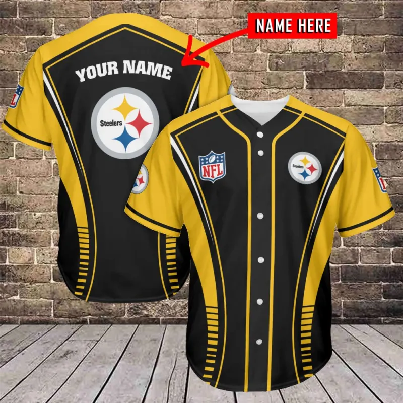 Pittsburgh Steelers Personalized Baseball Jersey