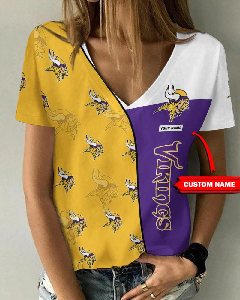 Minnesota Vikings V-neck T-shirt