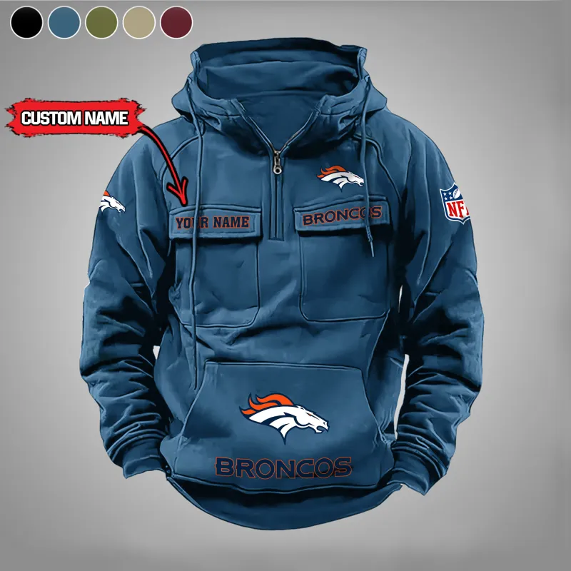 Denver Broncos Zip Hoodie Blue