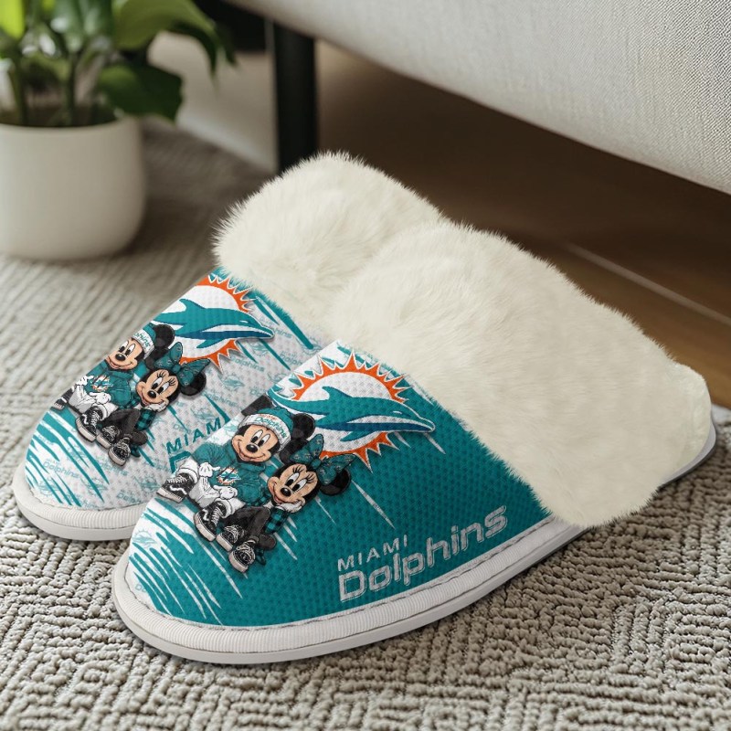 Miami Dolphins Fuzzy Slippers