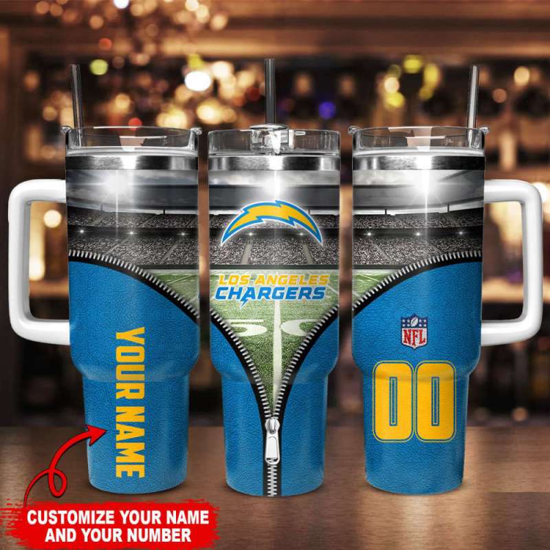 Los Angeles Chargers NFL 40oz Stanley Tumbler Gift for Fans - Side View