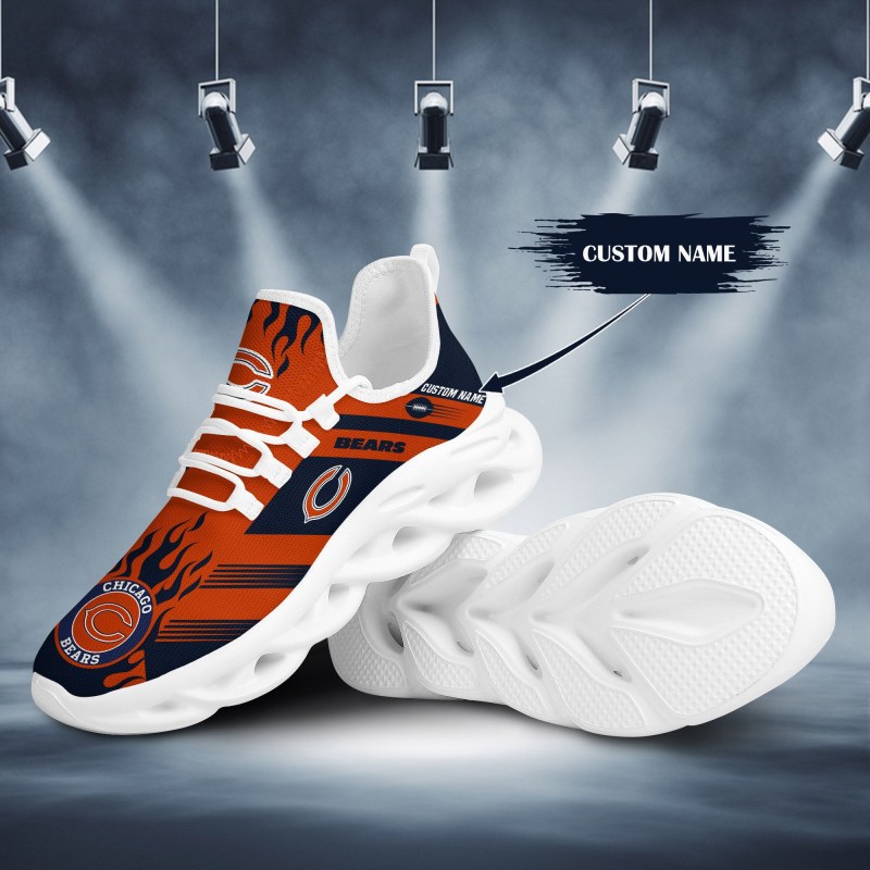 Chicago Bears Personalized Yezy Running Sneakers Front View