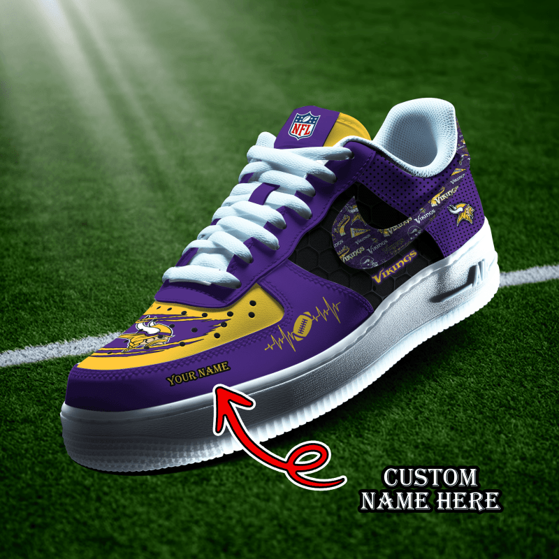 Minnesota Vikings Personalized AF1-1 Logo Pattern Sneakers