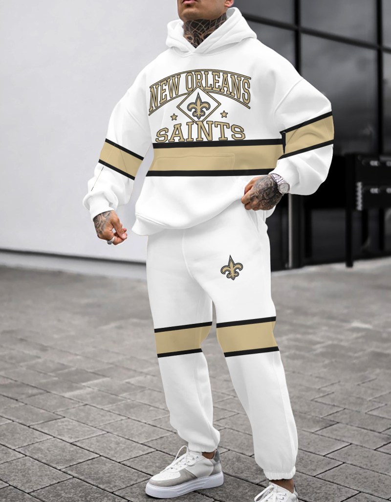 New Orleans Saints Combo Pullover Hoodie and Sweatpants Image 1
