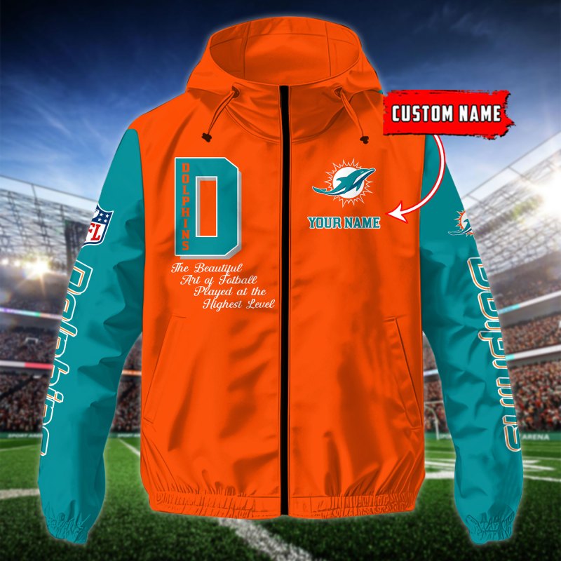 Miami Dolphins Outdoor Jacket - Back View